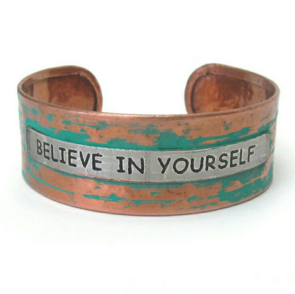 Handmade Stamped bracelet "Believe in yourself "